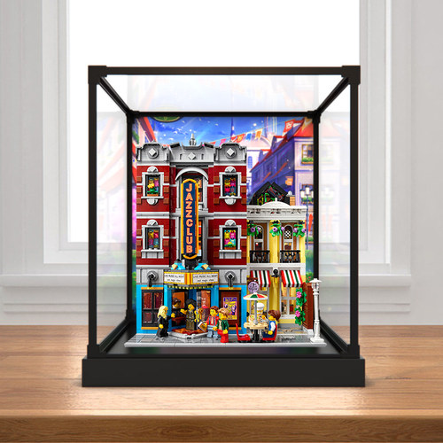 展示柜适用乐高10312爵士俱乐部街景系列模型合金框亚克力收纳架
