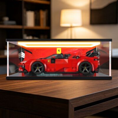 亚克力展示盒适用乐高77254法拉利SF90赛车积木模型回灯收纳盒