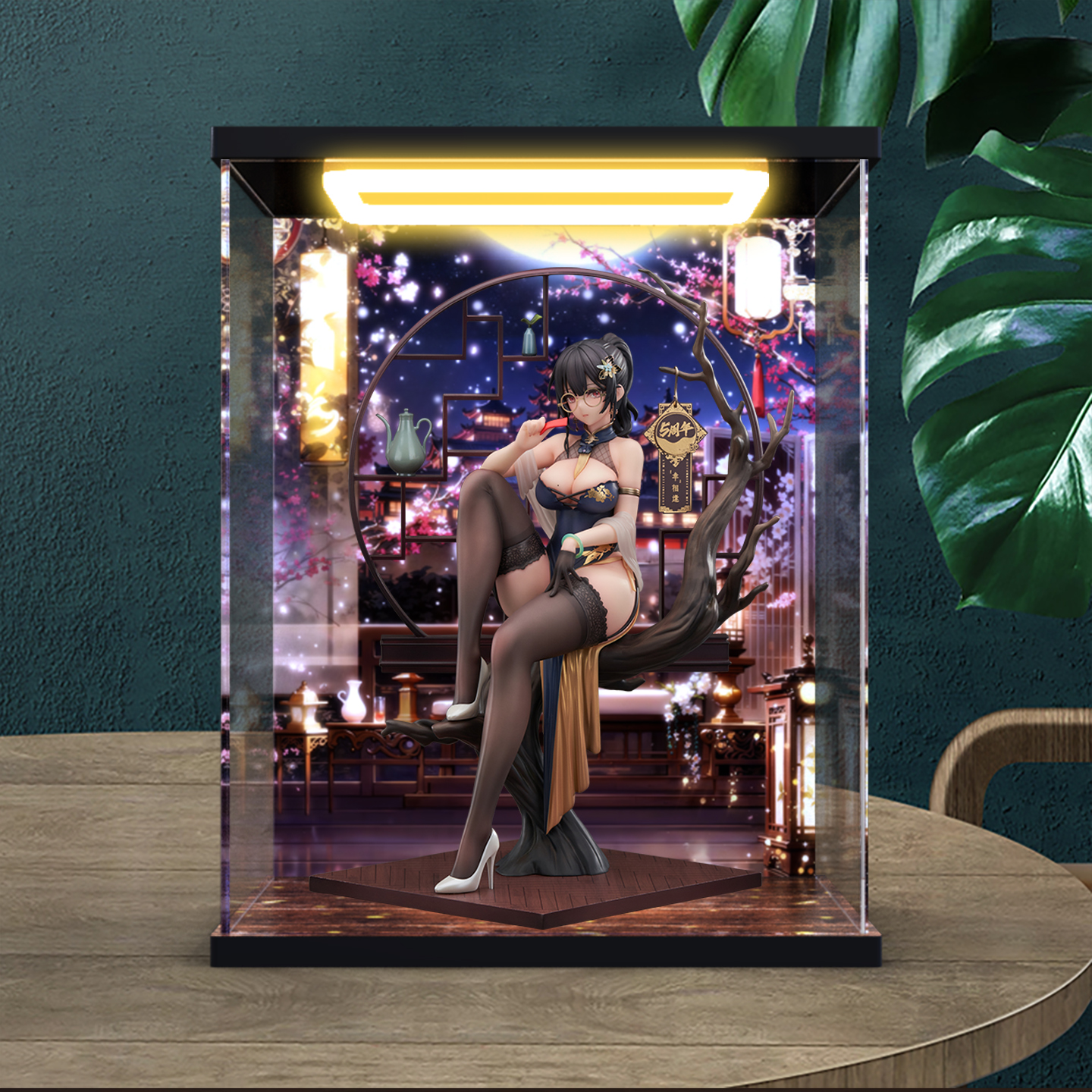 适用虾米大模王夏芈「幸」相逢旗袍玄墨&踏雪手办亚克力展示柜