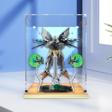适用CCS TOYS铁魄超级机器人大战OG塞巴斯塔机甲木纹亚克力展示柜