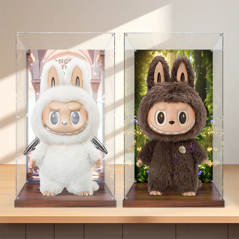 适用泡泡玛特zimomo labubu 大首领阴晴大天使公仔 亚克力展示盒