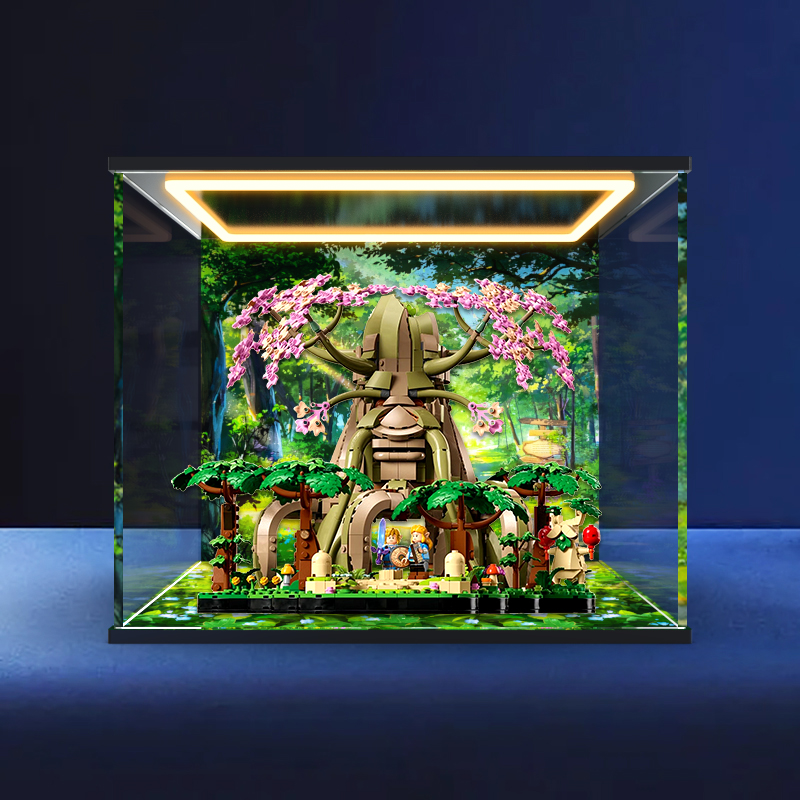 适用乐高 塞尔达传说 77092 德库树 2in1模型回型灯亚克力展示柜