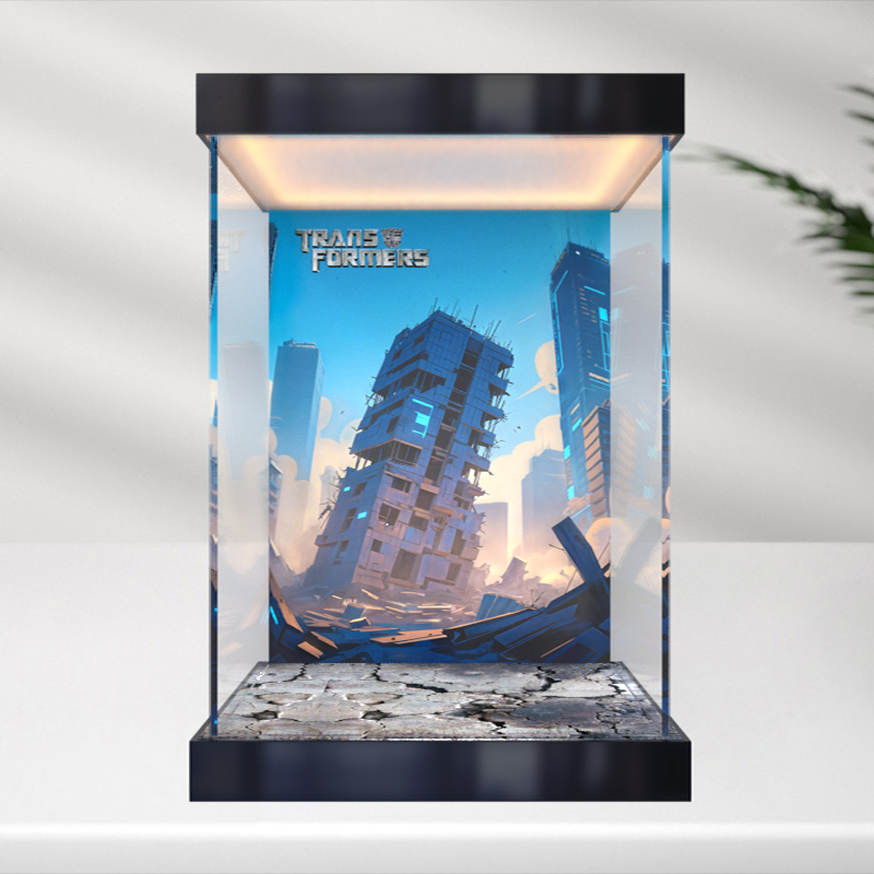 适用乐高ICONS系列10358变形金刚声波拼装模型防尘罩灯箱款展示柜