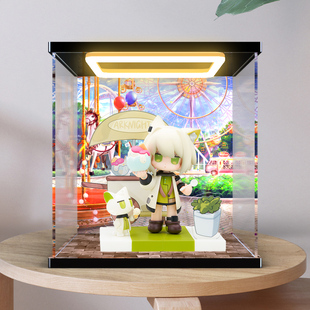 适用 明日方舟 来份甜点Q版系列 凯尔希 手办亚克力回型灯展示柜
