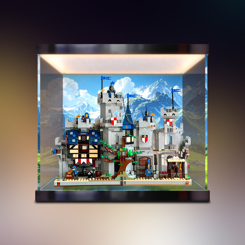 亚克力展示柜子适用乐高31168中世纪骑士城堡积木手办收纳防尘罩