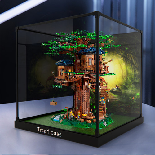 乐高21318树屋积木展示柜金属