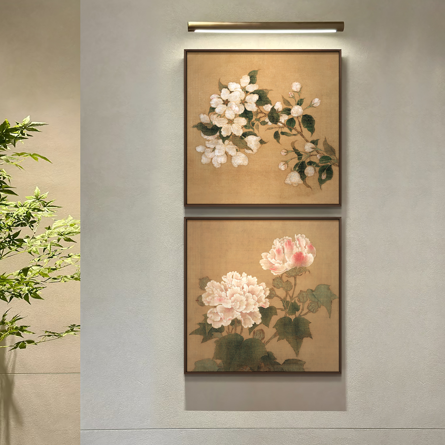 新中式玄关牡丹艺术装饰画饭店餐厅客厅背景墙挂画卧室书房壁画图片