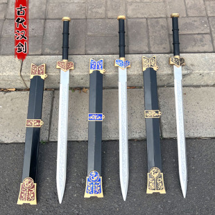 古代汉剑宝剑儿童玩具男孩带鞘塑 拔刀剑料玩具刀剑兵器软胶材质