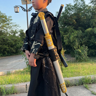 唐横刀儿童玩具刀剑带鞘大宝剑儿童玩具男孩武器绣春刀塑料PU材质