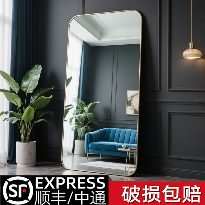 舞蹈镜子家用健身练舞可移动玻璃落地镜子高清不变形轻奢全身镜