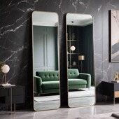 轻奢家用全身镜高级感服装 店试衣全身镜高清不变形卧室玻璃落地镜