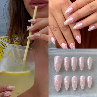 海莉同款 波点美甲高级纯手工穿戴甲气质显白欧美美甲甲片