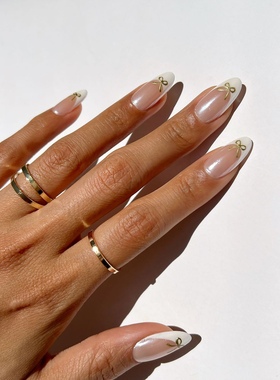 【优雅女士】纯手工定制穿戴甲ins小红书高级杏仁法式成品美甲