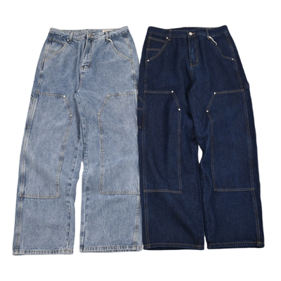 美式复古水洗伐木工装裤