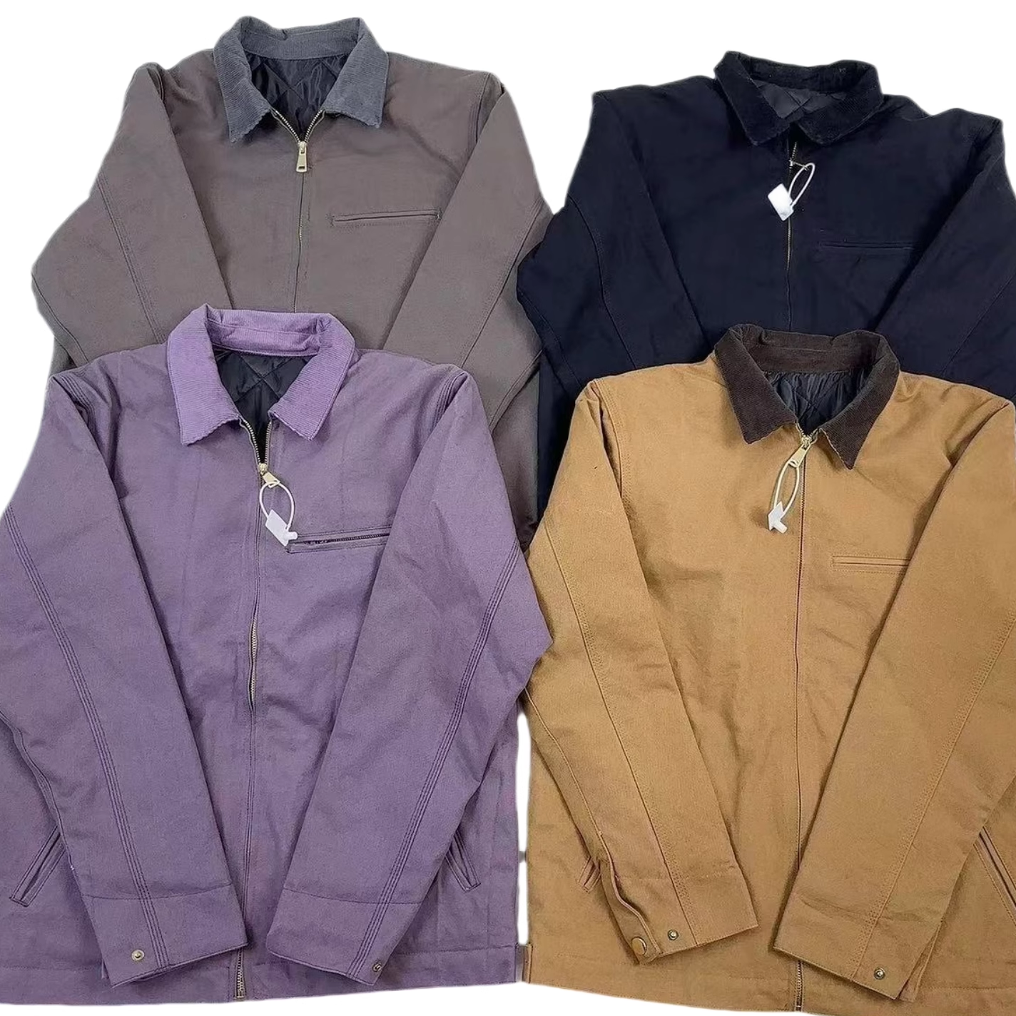 机车复古拼接骑行夹棉外套硬汉