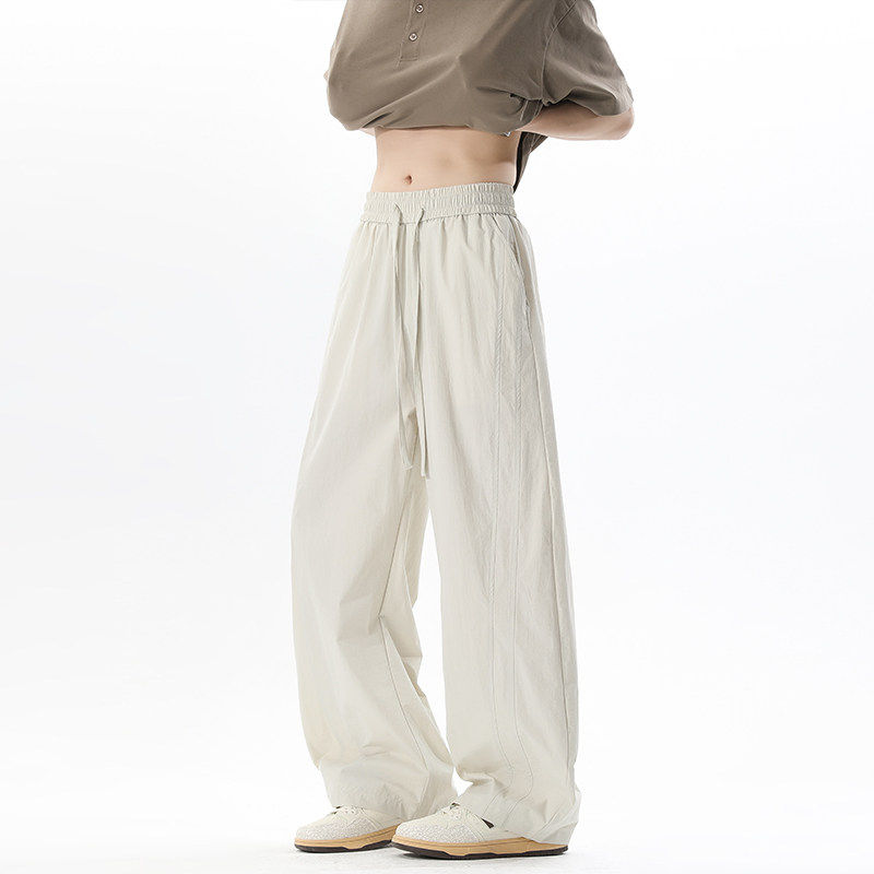 隐哲穿搭HK26100春季新款纯色大码宽松百搭男生休闲速干弯刀长裤,男装,休闲裤,淘宝优惠券,粉丝福利购,淘宝优惠卷