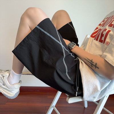 隐哲穿搭DK6608夏季凉感冰丝哈苏线速干短裤大码宽松男生五分裤