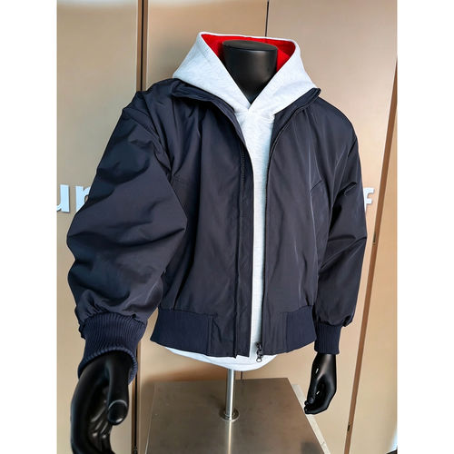 藏青色ma1飞行夹克男秋季短款boxy美式翻领外套痞帅高级感棒球服