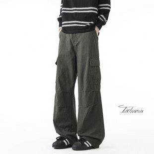 隐哲穿搭NC5819春季纯棉美式工装裤子男高街潮牌宽松休闲直筒长裤