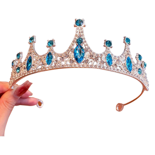 儿童皇冠头饰女童艾莎公主裙生日发卡头饰爱莎王冠发饰发箍女款