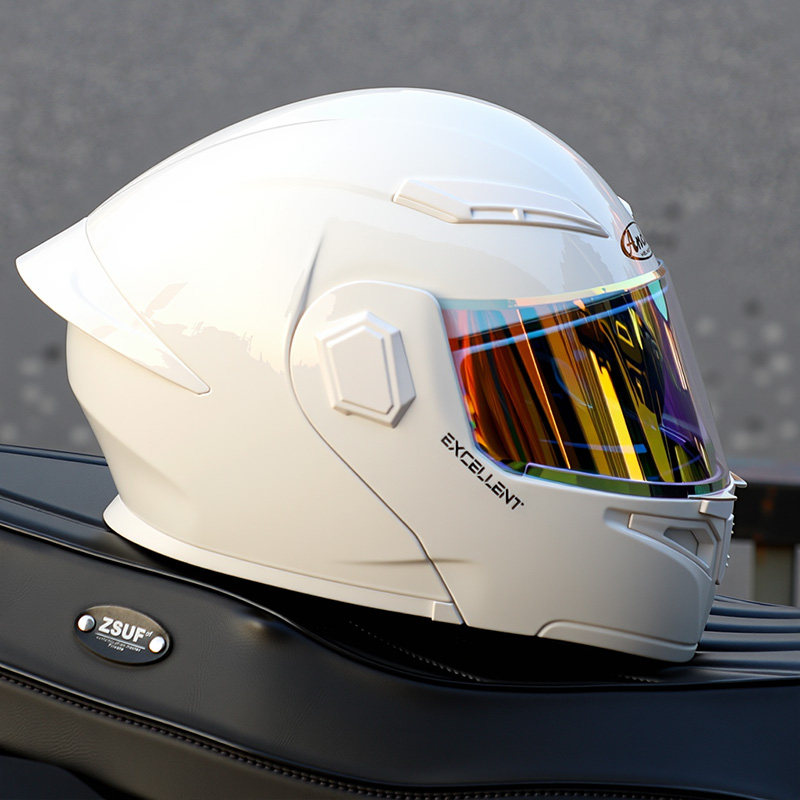 3C认证揭面盔摩托车头盔男女士四季通用冬季保暖安全帽电动车全盔