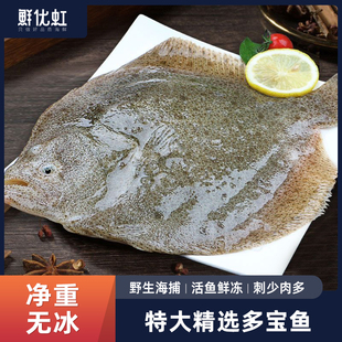 舟山海捕鼓眼鱼多宝鱼新鲜活冷冻比目鱼田鸡眼鱼鸦片鱼整条鲽鱼