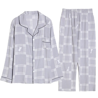 春秋家居服綿綢綿綢男士