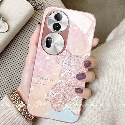 适用oppo钢化玻璃简约手机壳