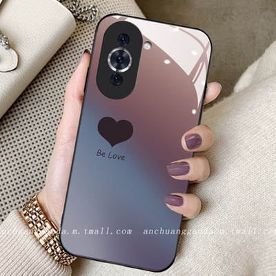 适用钢化玻璃华为手机壳简约