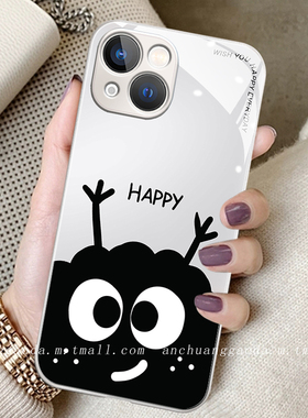 HAPPY煤球适用opporeno12手机壳reno11女reno10新款reno9proplus液态玻璃reno8/6/5全包防摔保护套7se简约