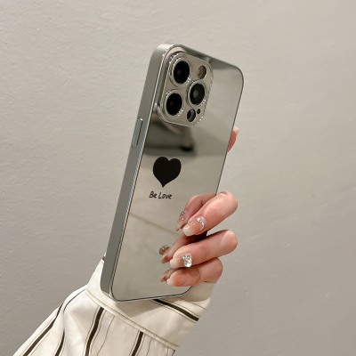 适用镜面玻璃苹果手机壳简约