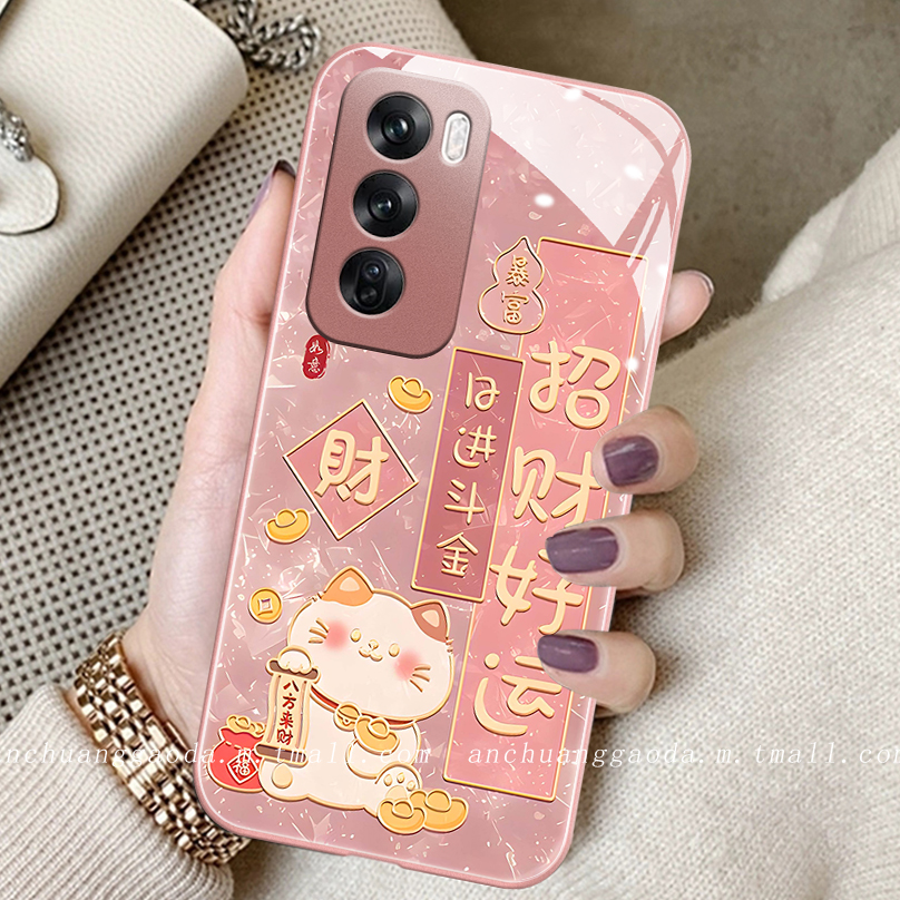 适用液态玻璃oppo手机壳简约