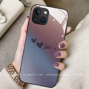 渐染双爱心适用vivos16pro手机壳s15少女s12新款 创意s6简约 s10e钢化玻璃s9高端s7防摔全包保护套y73s个性