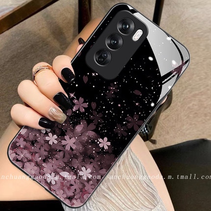 满天星花朵适用opporeno12手机壳reno11女reno10新款reno9proplus液态玻璃reno8/6/5全包防摔保护套7se简约