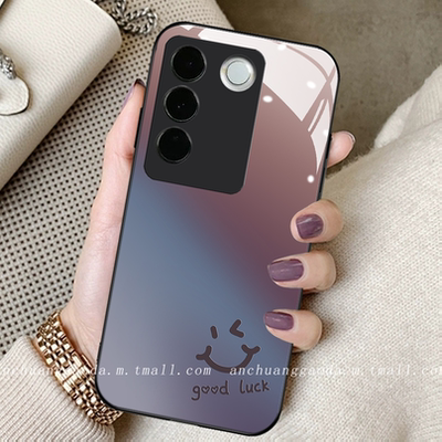 适用钢化玻璃vivo手机壳简约