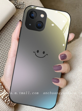 渐变笑脸适用opporeno9手机壳reno8女reno6proplus新款reno7se钢化玻璃reno5/4/3全包防摔保护套r17简约