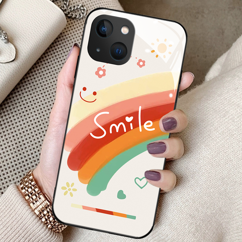 钢化玻璃手机壳防摔华为小清新