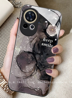 晕染花朵适用华为nova13手机壳nova12pro女11se新款hinova10电镀镜面8pro高端nova9防摔全包7保护套简约