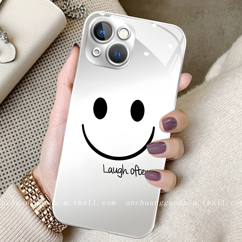 适用电镀玻璃苹果手机壳简约