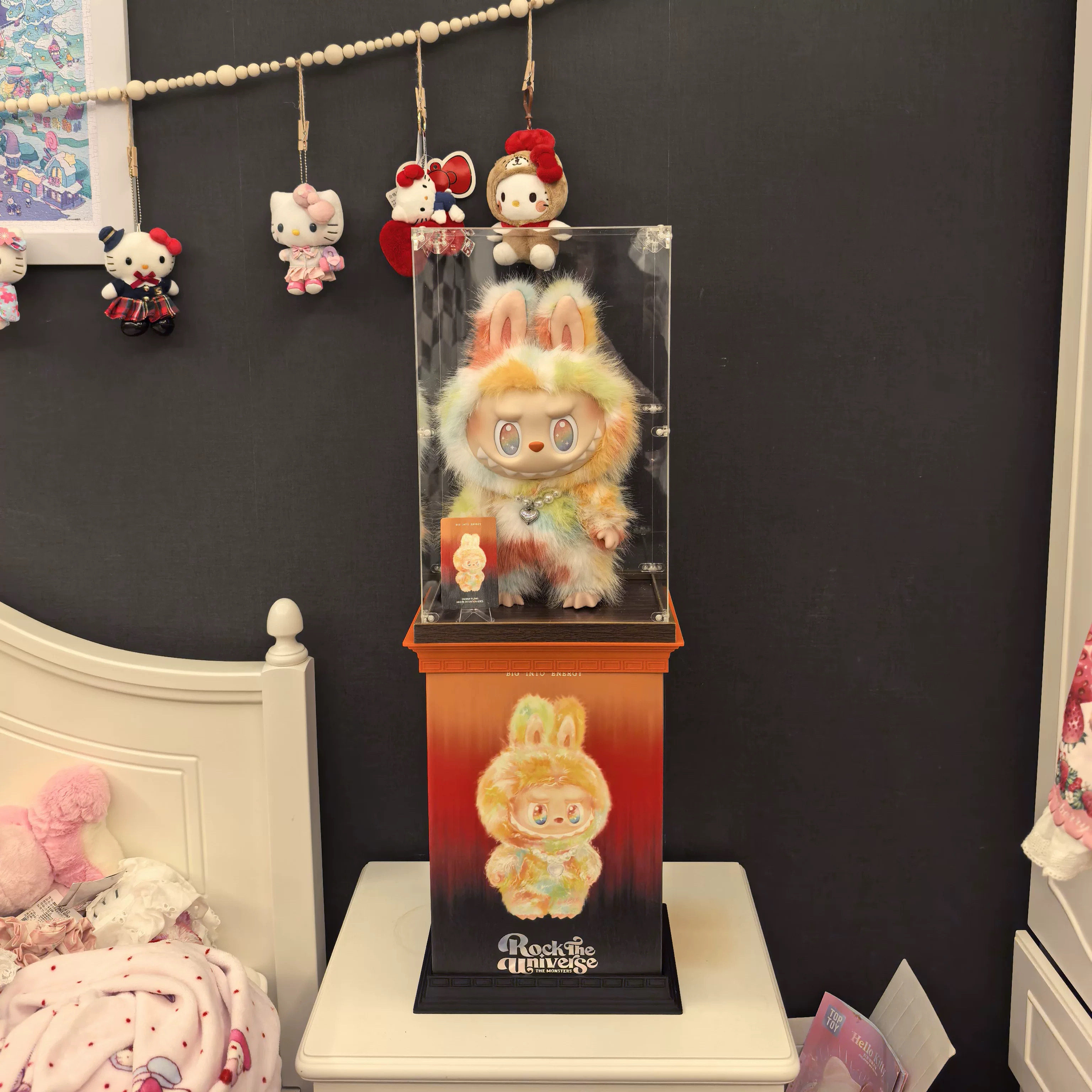 3D打印罗马柱底座适用于拉布布彩色ROCK大娃展示柜防尘罩底座