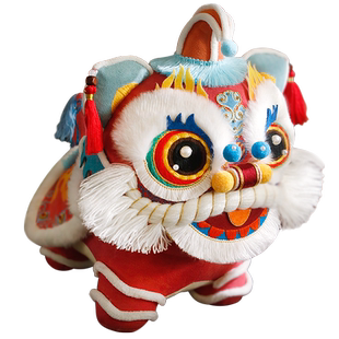 布丁多多醒狮刺绣diy手工材料包中国风摆件平安福绣品节庆礼物