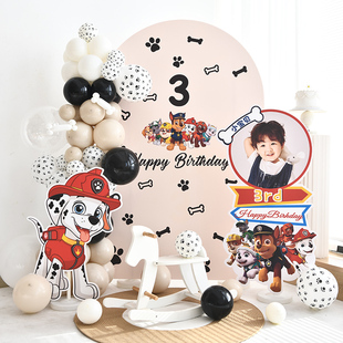 汪汪队男孩生日KT板定制派对装饰场景布置气球儿童宝宝三岁小红书