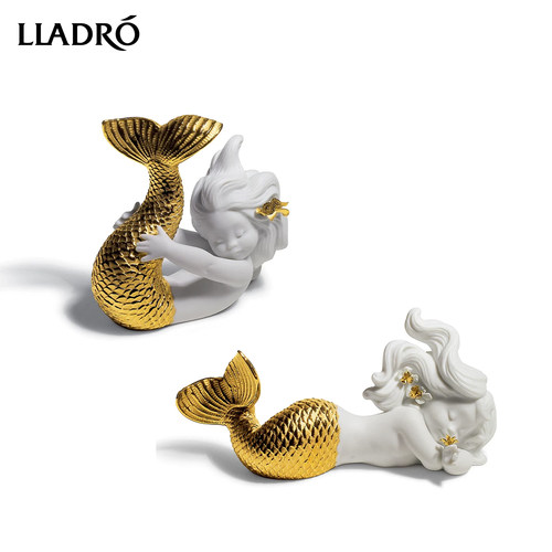 lladro雅致烂漫苏醒美人鱼摆件