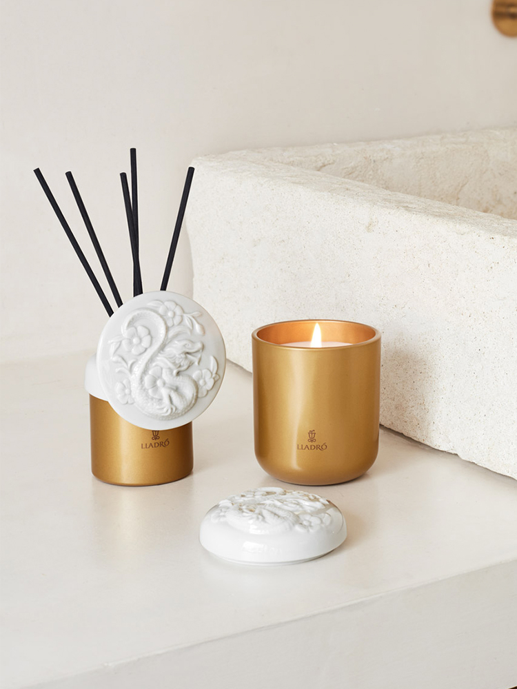 Lladro雅致生肖系列卧室香氛蜡烛礼品家居装饰瓷香薰龙年