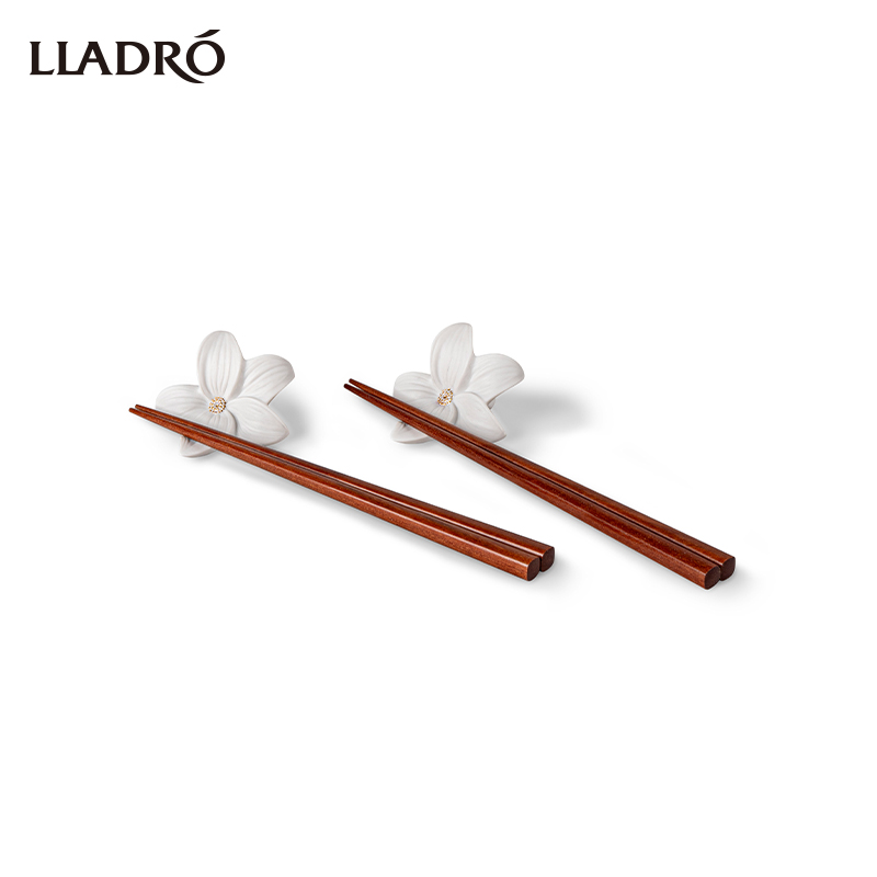 LLADRO雅致 花卉筷架 奢侈品筷子架托两用勺垫枕酒店餐厅摆台餐具