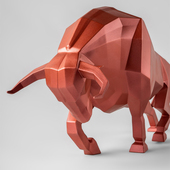 折纸牛瓷偶 LLADRO雅致 日式 艺术摆件家居饰品奢品办公开业礼物