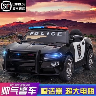 儿童电动车四轮带遥控汽车可坐小孩摇摆童车宝宝玩具车可坐人警车