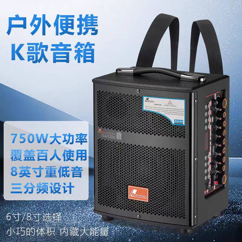丹唛仕户外音响便携式无线话筒蓝牙K歌广场舞音箱三分频重低音