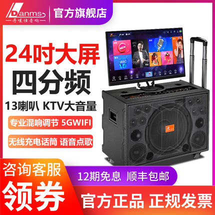 丹唛仕K891广场舞音响带显示屏幕户外音箱K歌声卡直播点歌一体机