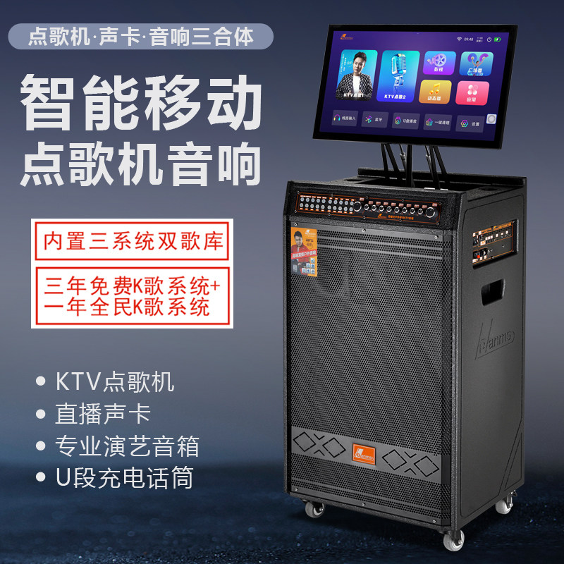 丹唛仕新款H6800广场舞音响大功率高端K歌带声卡蓝牙直播户外音箱